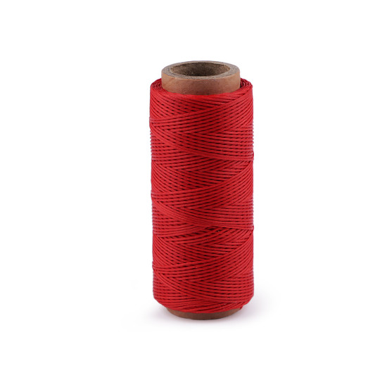 Ață cerată poliester, 1 mm - Roșu (1 Bucată)