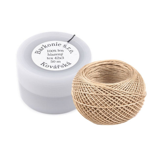 Ață din in, ghem în cutie de plastic, 50 m - Negru (10 Bucăți) Ață din in, ghem în cutie de plastic, 50 m - Negru (10 Bucăți)
