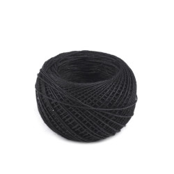 Ață din in, ghem în cutie de plastic, 50 m - Negru (1 Bucată)
