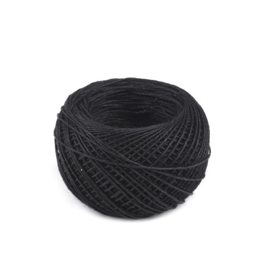 Ață din in, ghem în cutie de plastic, 50 m - Negru (10 Bucăți) Ață din in, ghem în cutie de plastic, 50 m - Negru (10 Bucăți)