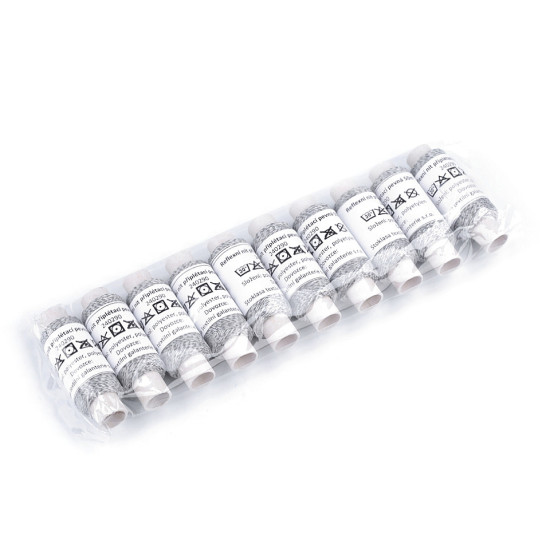 Ață reflectorizantă, 50 m - Gri-alb (10 Bucăți) Ață reflectorizantă, 50 m - Gri-alb (10 Bucăți)