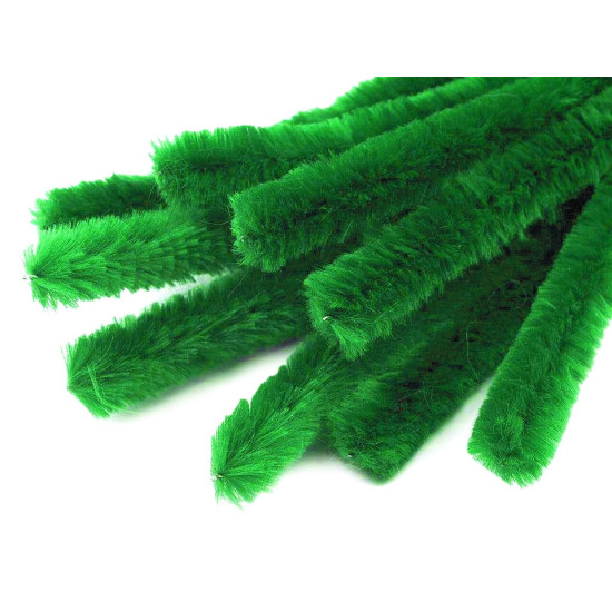 Sârmă plușată, ø15 mm, lungime 30 cm - Verde brad (10 Bucăți) Sârmă plușată, ø15 mm, lungime 30 cm - Verde brad (10 Bucăți)