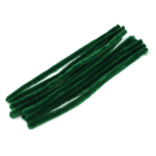 Sârmă plușată, ø15 mm, lungime 30 cm - Verde brad (10 Bucăți) Sârmă plușată, ø15 mm, lungime 30 cm - Verde brad (10 Bucăți)