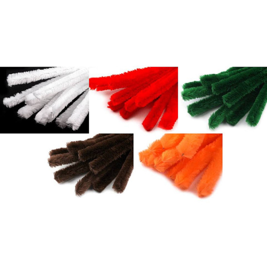 Sârmă plușată, ø15 mm, lungime 30 cm - Verde brad (10 Bucăți) Sârmă plușată, ø15 mm, lungime 30 cm - Verde brad (10 Bucăți)