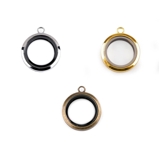 Pandantiv medalion rotund, ø30 mm - Platinum (3 Bucăți) Pandantiv medalion rotund, ø30 mm - Platinum (3 Bucăți)