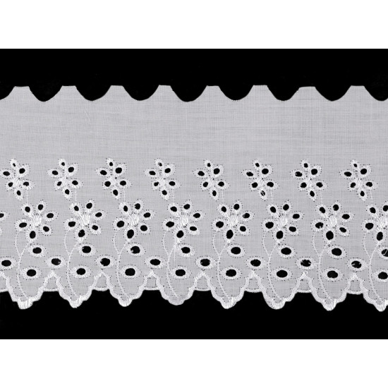 Dantela brodata madeira, 11 cm - Alb (1 Metru)