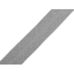 Bandă bias din bumbac, lățime 14 mm - Gri neutral (100 Metri)