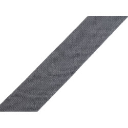 Bandă bias din bumbac, lățime 14 mm - Gri închis (100 Metri)