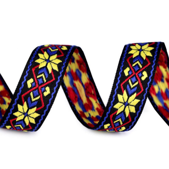 Panglică țesută, motiv indian, lățime 24 mm - Alb (10 Metri) Panglică țesută, motiv indian, lățime 24 mm - Alb (10 Metri)