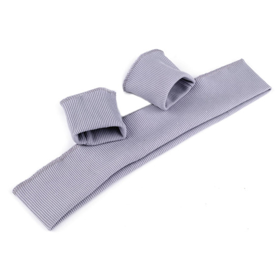 Set bordură și manșete elastice tricotate, lățime 7 cm - Gri (1 Set) Set bordură și manșete elastice tricotate, lățime 7 cm - Gri (1 Set)