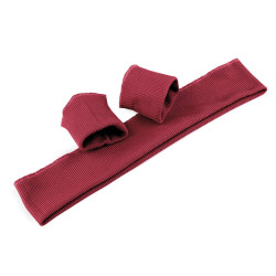 Set bordură și manșete elastice tricotate, lățime 7 cm - Roșu închis (1 Set)