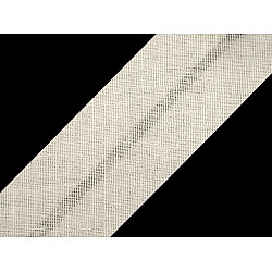 Bandă bias din bumbac, lățime 20 mm - Crem (150 Metri)