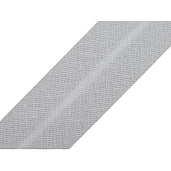 Bandă bias din bumbac, lățime 20 mm - Gri deschis (150 Metri)