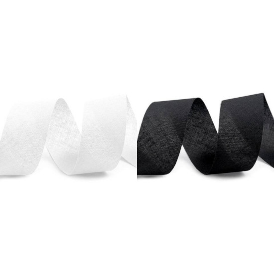 Bandă bias bumbac nepliată, lățime 30 mm - Alb (100 Metri) Bandă bias bumbac nepliată, lățime 30 mm - Alb (100 Metri)