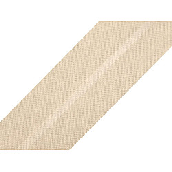 Bandă bias din bumbac, lățime 30 mm - Crem (150 Metri)