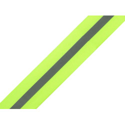 Bandă reflectorizantă textilă, lățime 30 mm - Galben verzui strident (200 Metri)