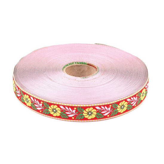 Bandă cu motive tradiționale, lățime 25 mm - Albastru safir (25 Metri) Bandă cu motive tradiționale, lățime 25 mm - Albastru safir (25 Metri)