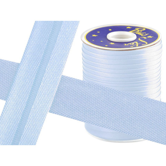 Bandă bias satinată, lățime 15 mm - Bleu gheață (1 Metru) Bandă bias satinată, lățime 15 mm - Bleu gheață (1 Metru)