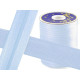 Bandă bias satinată, lățime 15 mm - Bleu gheață (1 Metru) Bandă bias satinată, lățime 15 mm - Bleu gheață (1 Metru)