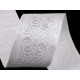 Panglică țesută tip jacquard, lățime 50 mm - Argintiu (20 Metri) Panglică țesută tip jacquard, lățime 50 mm - Argintiu (20 Metri)