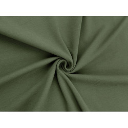 Tricot bumbac elastic - Verde kaki (1 Metru)