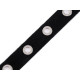 Bandă bumbac cu ocheți metalici, lățime 24 mm - Negru (27 Metri) Bandă bumbac cu ocheți metalici, lățime 24 mm - Negru (27 Metri)