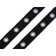 Bandă bumbac cu ocheți metalici, lățime 24 mm - Negru (27 Metri) Bandă bumbac cu ocheți metalici, lățime 24 mm - Negru (27 Metri)