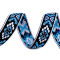 Bandă decorativă cu motiv indian, lățime 20 mm - Albastru delta (1 Metru)