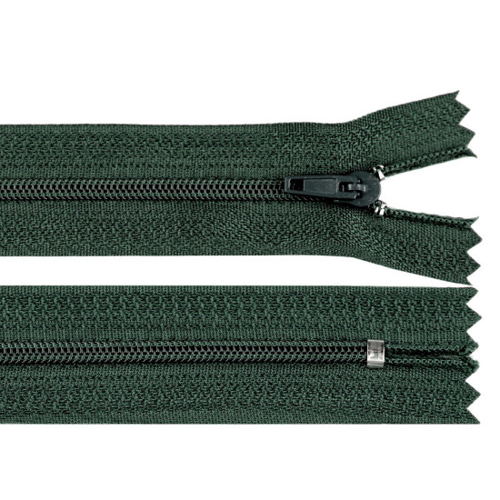 Fermoar spiralat nedetașabil no 3, lungime 18 cm - Verde kaki (10 Bucăți) Fermoar spiralat nedetașabil no 3, lungime 18 cm - Verde kaki (10 Bucăți)