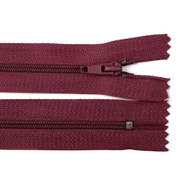 Fermoar spiralat nedetașabil no 3, lungime 20 cm - Bordo (1 Bucată)