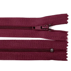 Fermoar spiralat nedetașabil no 3, lungime 25 cm - Bordo (1 Bucată)