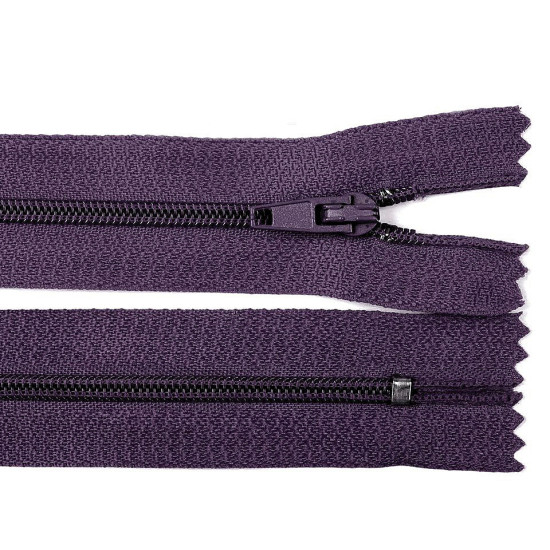 Fermoar spiralat nedetașabil no 3, lungime 25 cm - Bordo (10 Bucăți)
