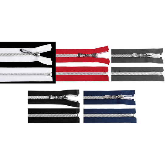 Fermoar spiralat argintiu, no 7 lungime 70 cm - Alb (10 Bucăți) Fermoar spiralat argintiu, no 7 lungime 70 cm - Alb (10 Bucăți)