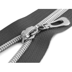 Fermoar spiralat argintiu, no 7 lungime 80 cm - Gri închis (1 Bucată)