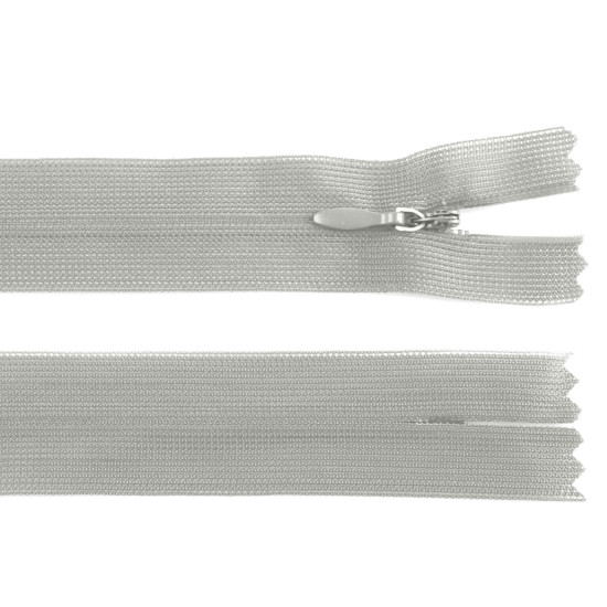 Fermoar ascuns nedetașabil, no 3 lungime 50 cm - Gri albăstrui deschis (1 Bucată) Fermoar ascuns nedetașabil, no 3 lungime 50 cm - Gri albăstrui deschis (1 Bucată)