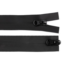 Fermoar impermeabil no. 5 lungime 90 cm spiralat mat 2 glisoare / bidirecțional - Negru (1 Bucată)