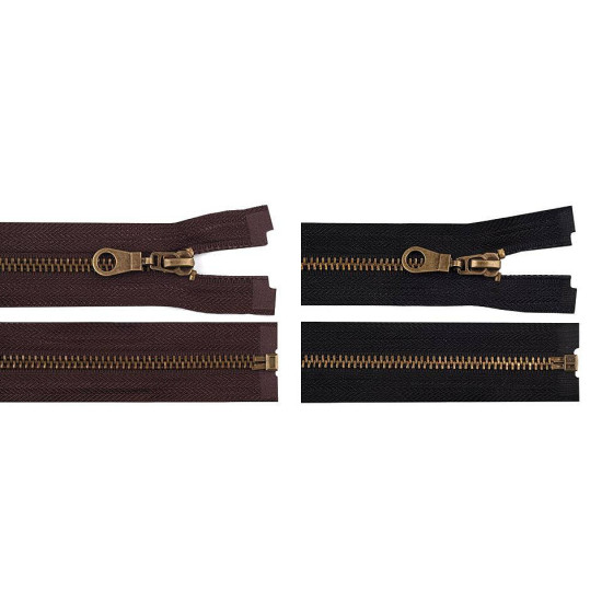 Fermoar alama învechită, no 5 lungime 65 cm - Maro ciocolatiu (10 Bucăți) Fermoar alama învechită, no 5 lungime 65 cm - Maro ciocolatiu (10 Bucăți)