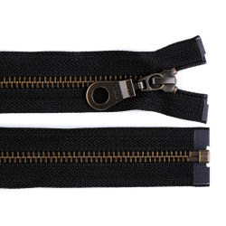 Fermoar din alamă ykk  no 5, lungime 70 cm - Negru (1 Bucată)