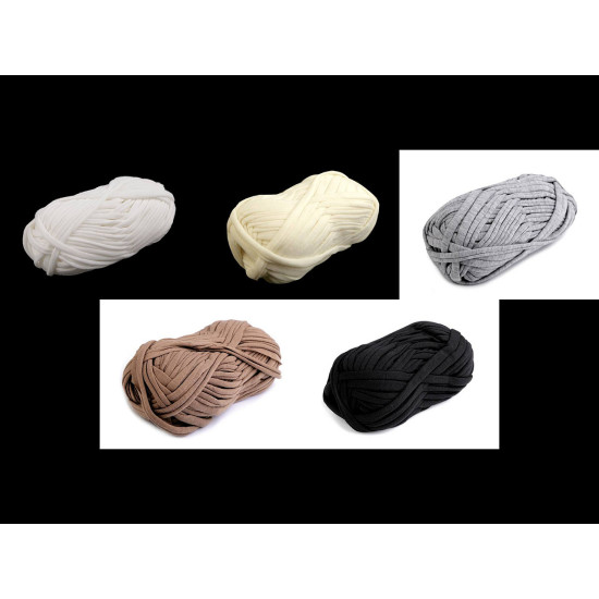 Bandă de tricotat spaghetti, 100 g - Maro deschis (10 Bucăți) Bandă de tricotat spaghetti, 100 g - Maro deschis (10 Bucăți)