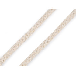 Șnur din bumbac împletit, ø5 mm - Ecru deschis (180 Metri)