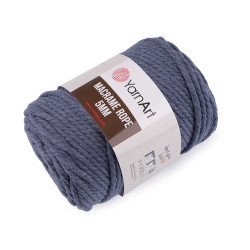 Fir de tricotat / croșetat macrame rope,ø5 mm 500 g - Albastru denim (1 Bucată)