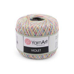 Fir de croșetat din bumbac violet, 50 g - Multicolor (1 Bucată)