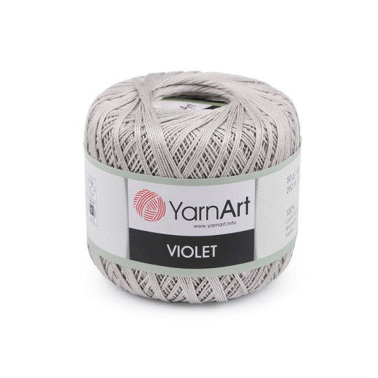 Fir de croșetat din bumbac violet, 50 g - Gri deschis (6 Bucăți) Fir de croșetat din bumbac violet, 50 g - Gri deschis (6 Bucăți)