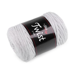 Fir de de tricotat din bumbac twist 500 g - Gri deschis (2 Bucăți)