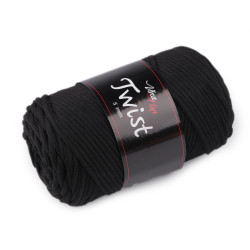 Fir de de tricotat din bumbac twist 500 g - Negru (1 Bucată)
