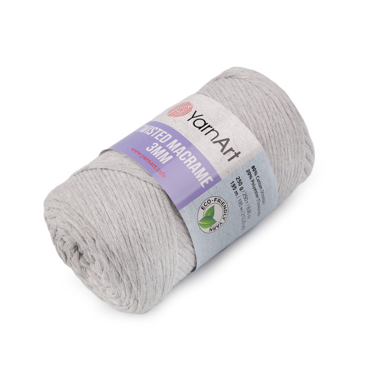Fire de tricotat twisted macrame 250 g - Gri foarte deschis (1 Bucată) Fire de tricotat twisted macrame 250 g - Gri foarte deschis (1 Bucată)