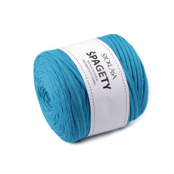Bandă de tricotat spaghetti,  550 g - Bleu turcoaz (1 Bucată)