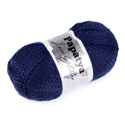 Fire de tricotat papatya love glitter 100 g - Albastru închis (1 Bucată)