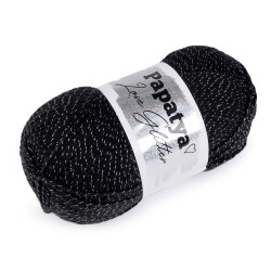 Fire de tricotat papatya love glitter 100 g - Negru (1 Bucată)