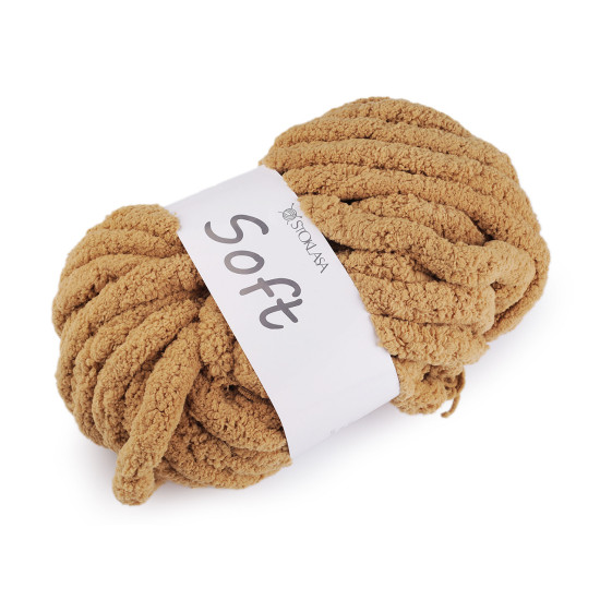 Fire de tricotat chenille soft 250 g - Crem deschis (1 Bucată) Fire de tricotat chenille soft 250 g - Crem deschis (1 Bucată)